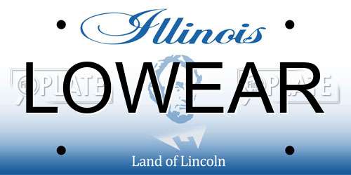 LOWEAR Illinois License Plate