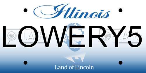 LOWERY5 Illinois License Plate