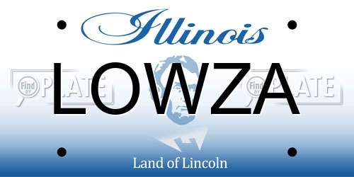 LOWZA Illinois License Plate