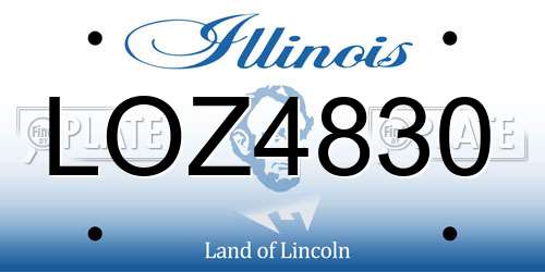 LOZ4830 Illinois License Plate