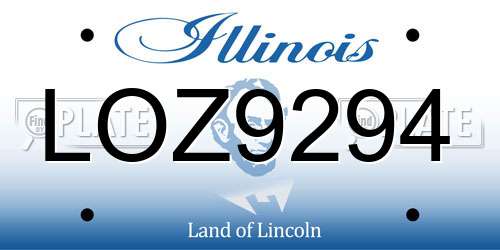 LOZ9294 Illinois License Plate