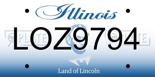 LOZ9794 Illinois License Plate