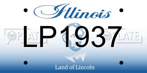 LP1937 Illinois License Plate