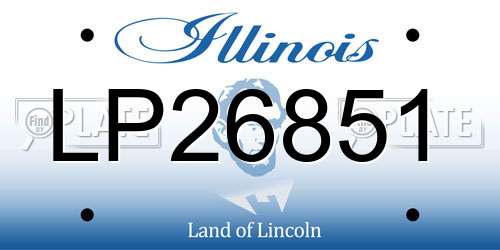 LP26851 Illinois License Plate
