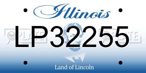 LP32255 Illinois License Plate