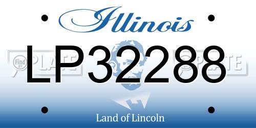 LP32288 Illinois License Plate