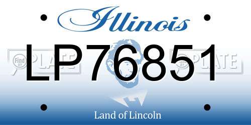 LP76851 Illinois License Plate