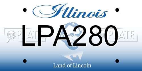 LPA280 Illinois License Plate