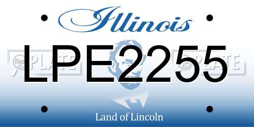 LPE2255 Illinois License Plate