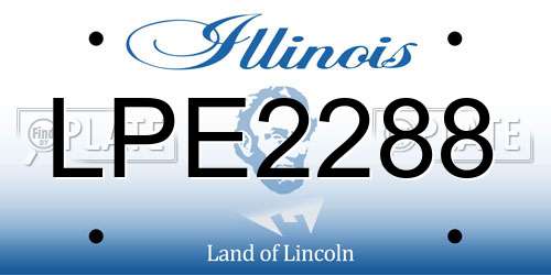 LPE2288 Illinois License Plate