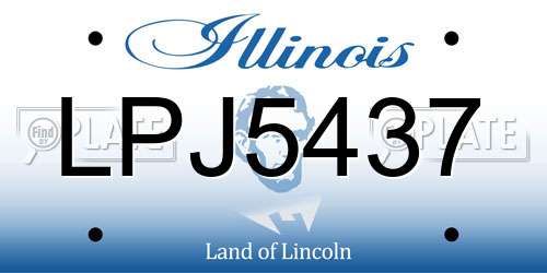 LPJ5437 Illinois License Plate