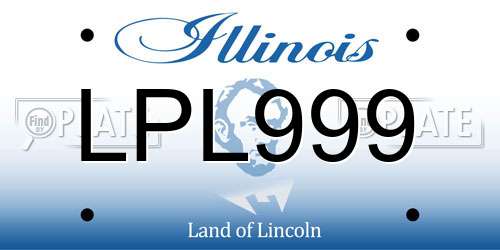 LPL999 Illinois License Plate