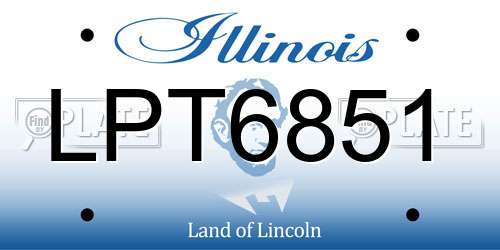 LPT6851 Illinois License Plate