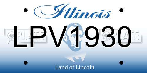 LPV1930 Illinois License Plate