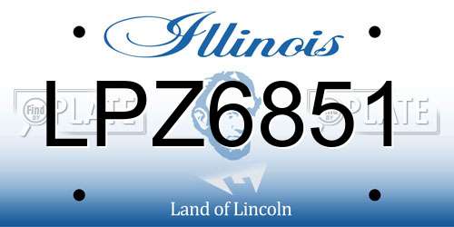 LPZ6851 Illinois License Plate