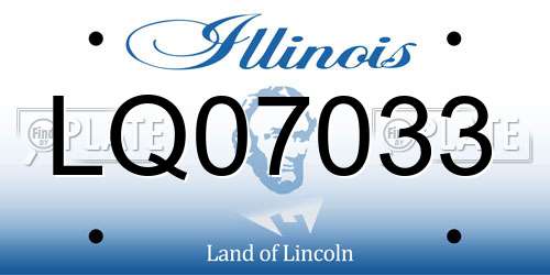 LQ07033 Illinois License Plate
