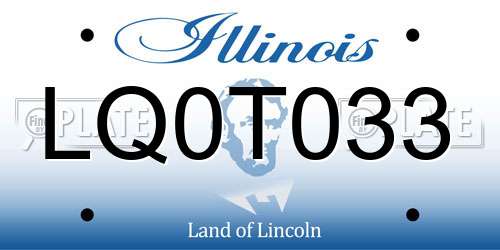 LQ0T033 Illinois License Plate