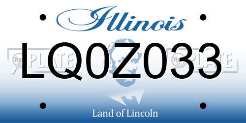 LQ0Z033 Illinois License Plate