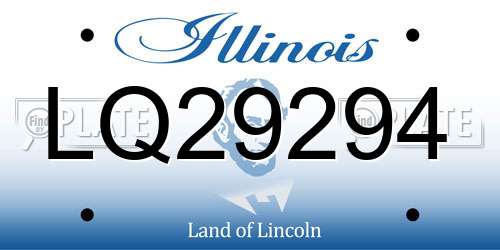 LQ29294 Illinois License Plate