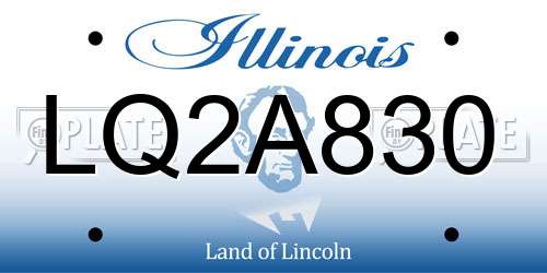 LQ2A830 Illinois License Plate