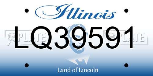LQ39591 Illinois License Plate