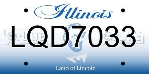 LQD7033 Illinois License Plate