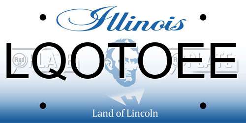 LQOTOEE Illinois License Plate