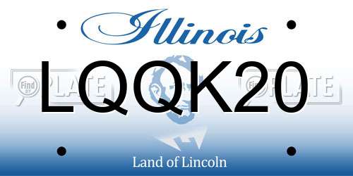 LQQK20 Illinois License Plate