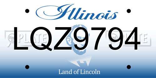 LQZ9794 Illinois License Plate