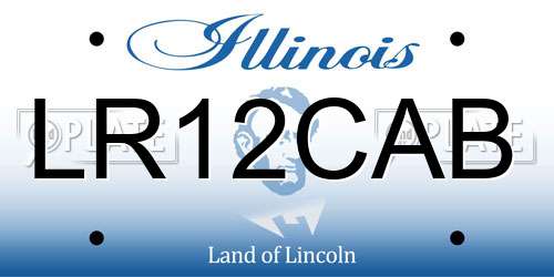 LR12CAB Illinois License Plate