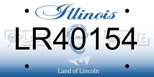 LR40154 Illinois License Plate