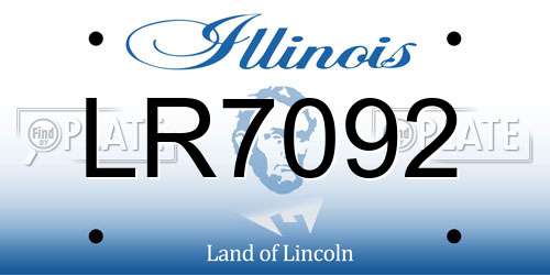 LR7092 Illinois License Plate