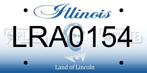 LRA0154 Illinois License Plate