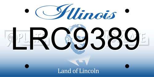 LRC9389 Illinois License Plate