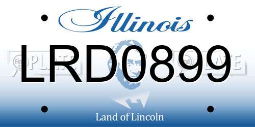 LRD0899 Illinois License Plate