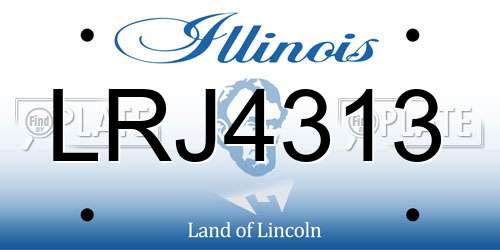 LRJ4313 Illinois License Plate