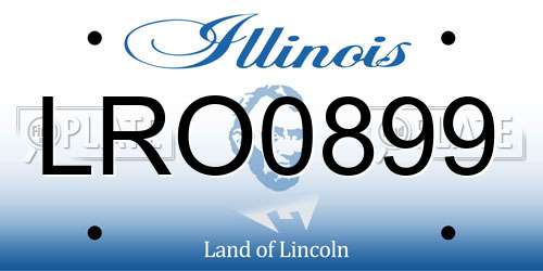 LRO0899 Illinois License Plate