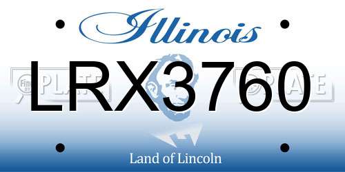 LRX3760 Illinois License Plate