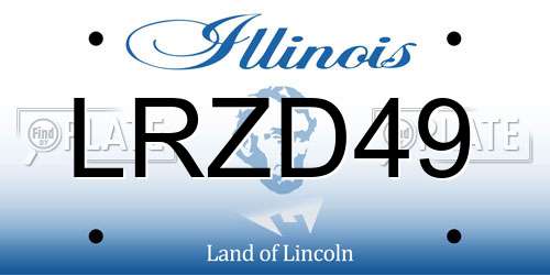 LRZD49 Illinois License Plate