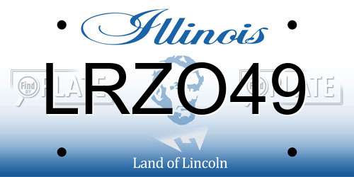 LRZO49 Illinois License Plate