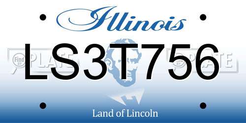 LS3T756 Illinois License Plate