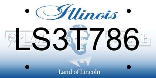LS3T786 Illinois License Plate