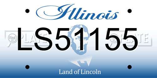 LS51155 Illinois License Plate