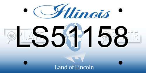 LS51158 Illinois License Plate