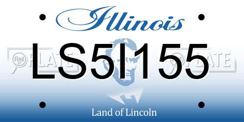 LS5I155 Illinois License Plate