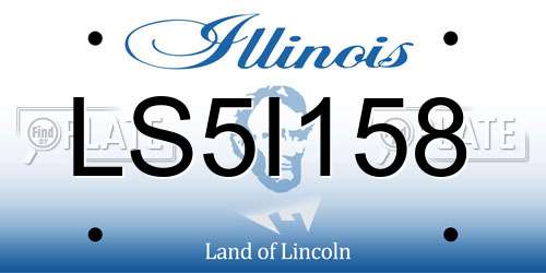 LS5I158 Illinois License Plate