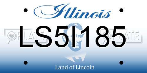 LS5I185 Illinois License Plate