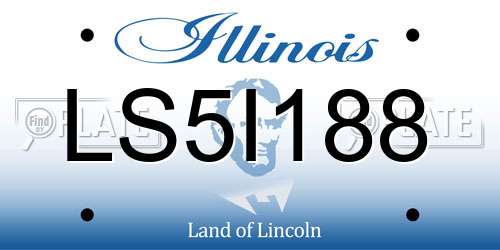 LS5I188 Illinois License Plate