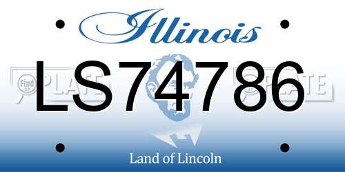 LS74786 Illinois License Plate