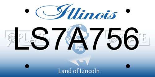 LS7A756 Illinois License Plate